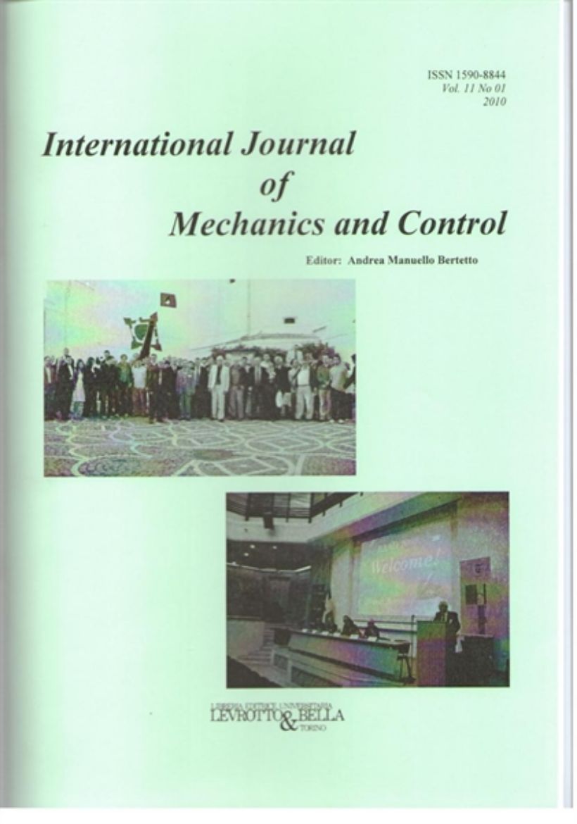 Immagine di INTERNATIONAL JOURNAL OF MECHANICS AND CONTROL VOL. 11 N. 1