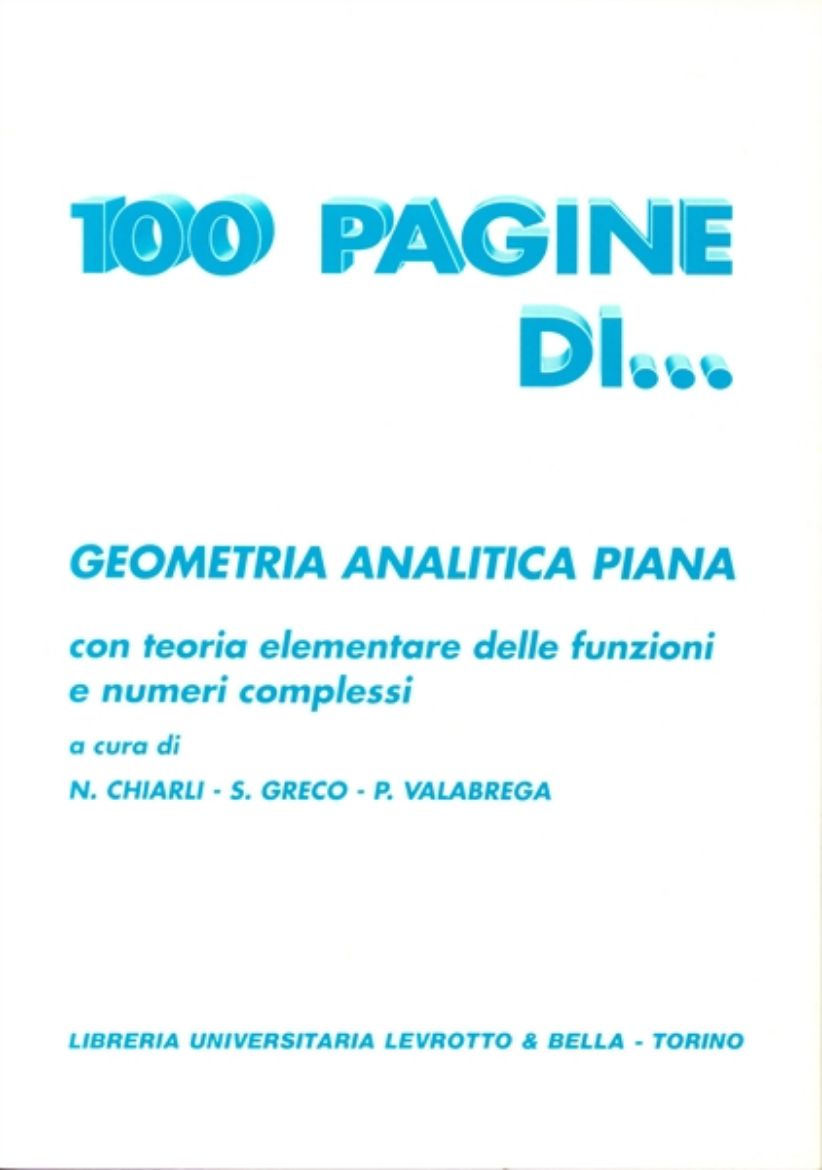 Picture of 100 PAGINE DI GEOMETRICA ANALITICA PIANA