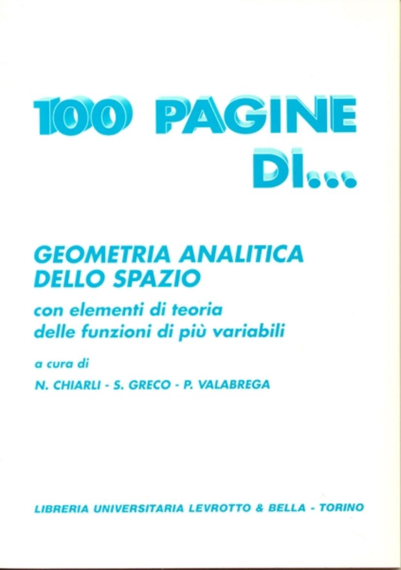 Picture of 100 PAGINE DI GEOMETRIA ANALITICA DELLO SPAZIO