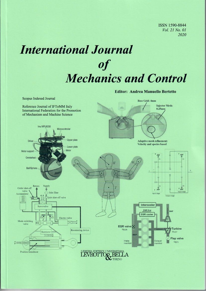 Picture of INTERNATIONAL JOURNAL OF MECHANICS AND CONTROL  VOL. 21 N. 1